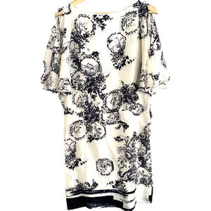 Hanii Y. Designer Boutique black & white Short Silk Dress women's size 4-6 (42)